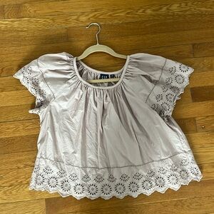 Gap lavender eyelet blouse